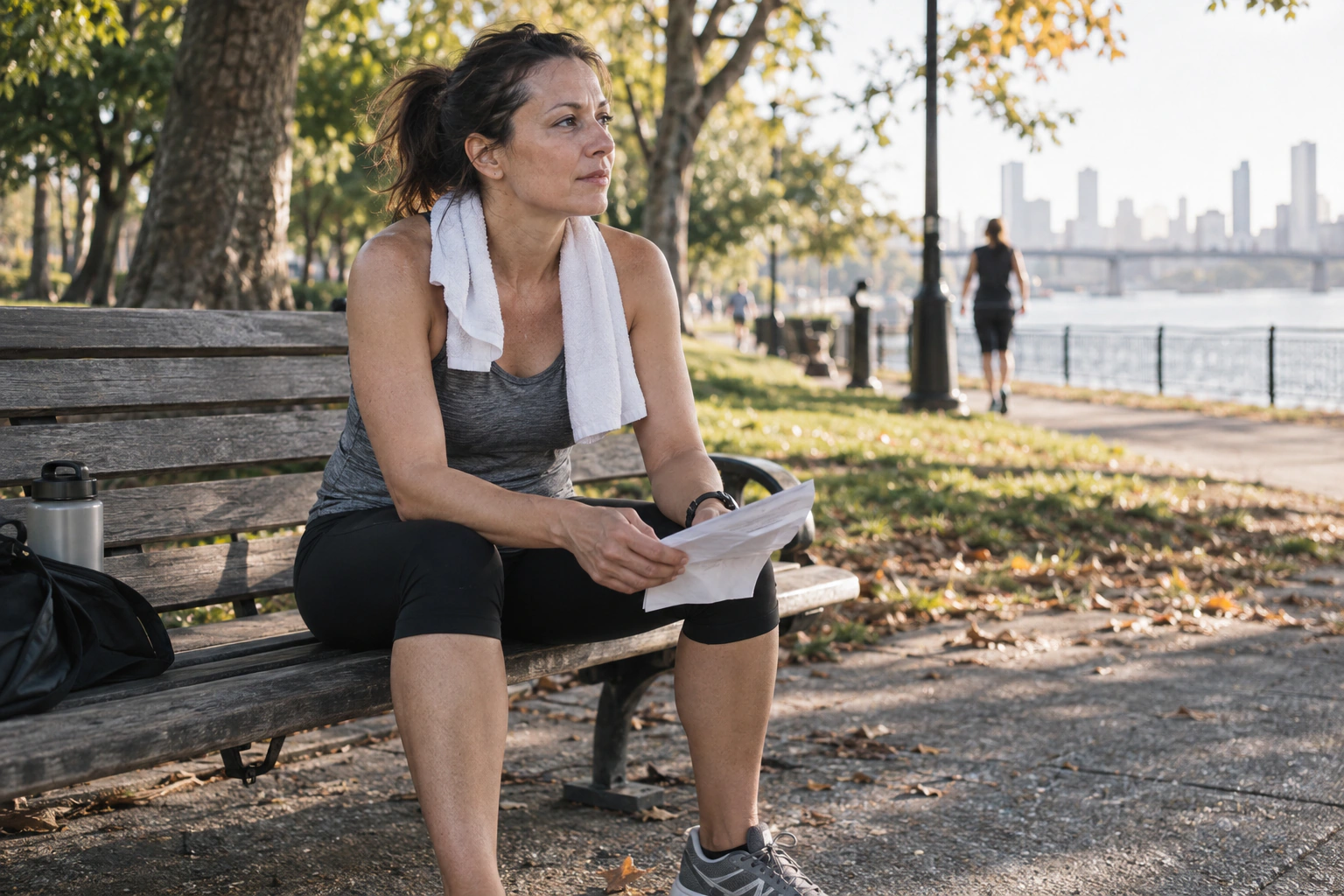 Runner discussing iron laboratory results and training notes with a clinician